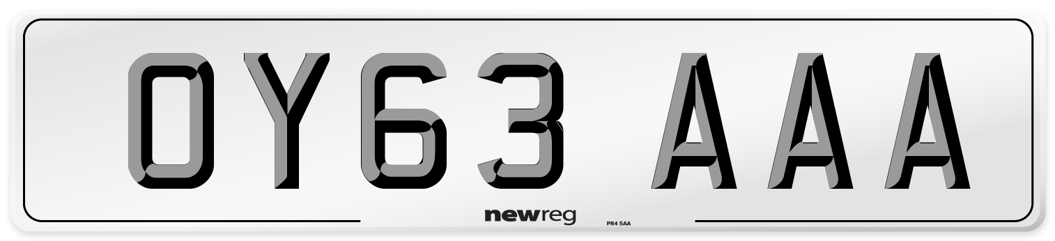 OY63 AAA Number Plate from New Reg